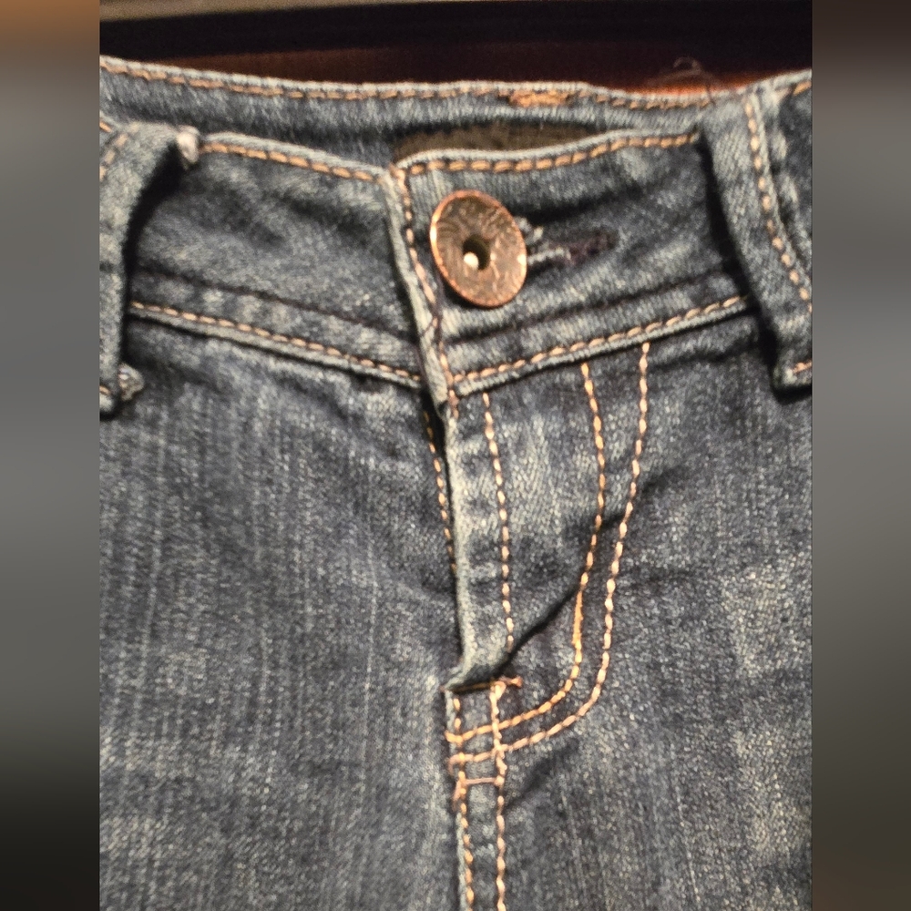 Paris Blues Blue Straight Leg Jeans Natural Distressing Sz9 - Picture 3 of 11